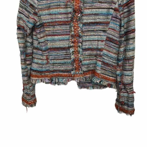 Tory Burch Abageil Yarn Knit Textured Tweed Jacket Size 4 - Picture 7 of 14